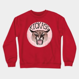 Kickass Large Cat Roaring Crewneck Sweatshirt